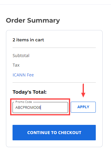 Continue to Checkout apply code